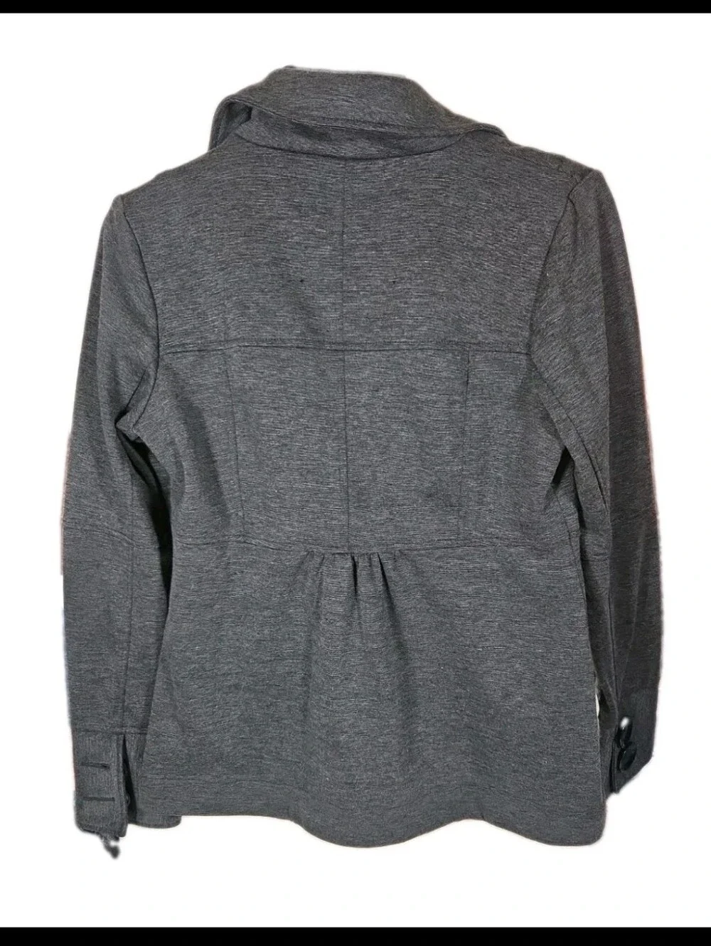 XOXO Women charcoal gray peacoat M double-breasted button closure Dark Academia